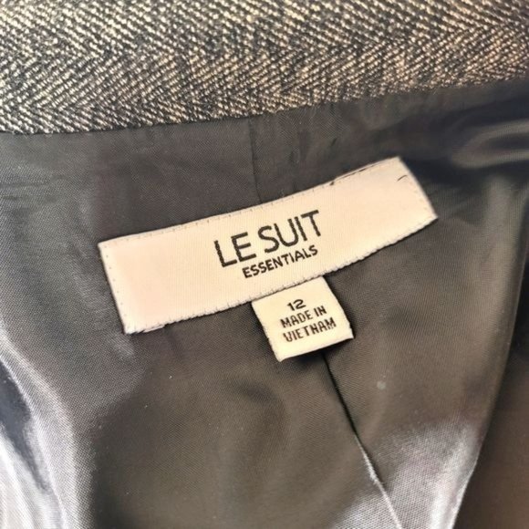 LE SUIT ESSENTIALS Gray Black Tweed Career Suit Jacket Blazer - Women's 12 - Picture 9 of 11